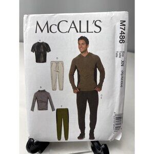 McCalls M7486 Mens Hoodie Joggers Sewing Pattern Size XL XXL XXXL uncut
